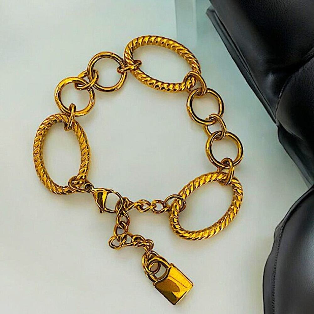 Gold Stainless Steel Chain Link Bracelet